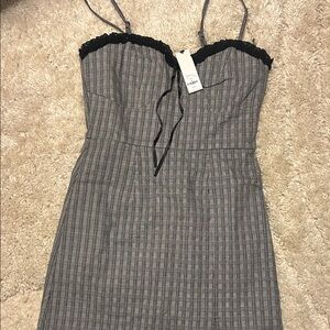 Francesca's Collections Black and Gray Strapless Dress